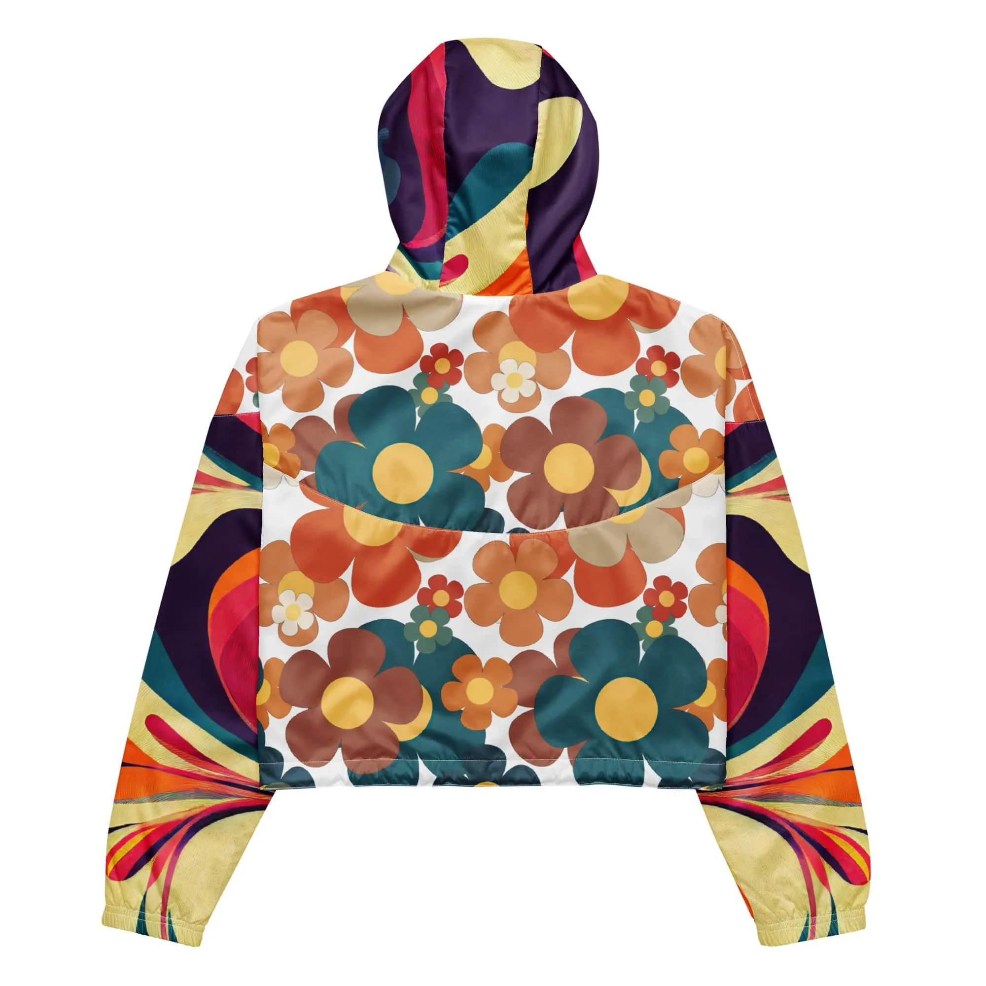 70s Flower Power Retro Women’s cropped windbreaker