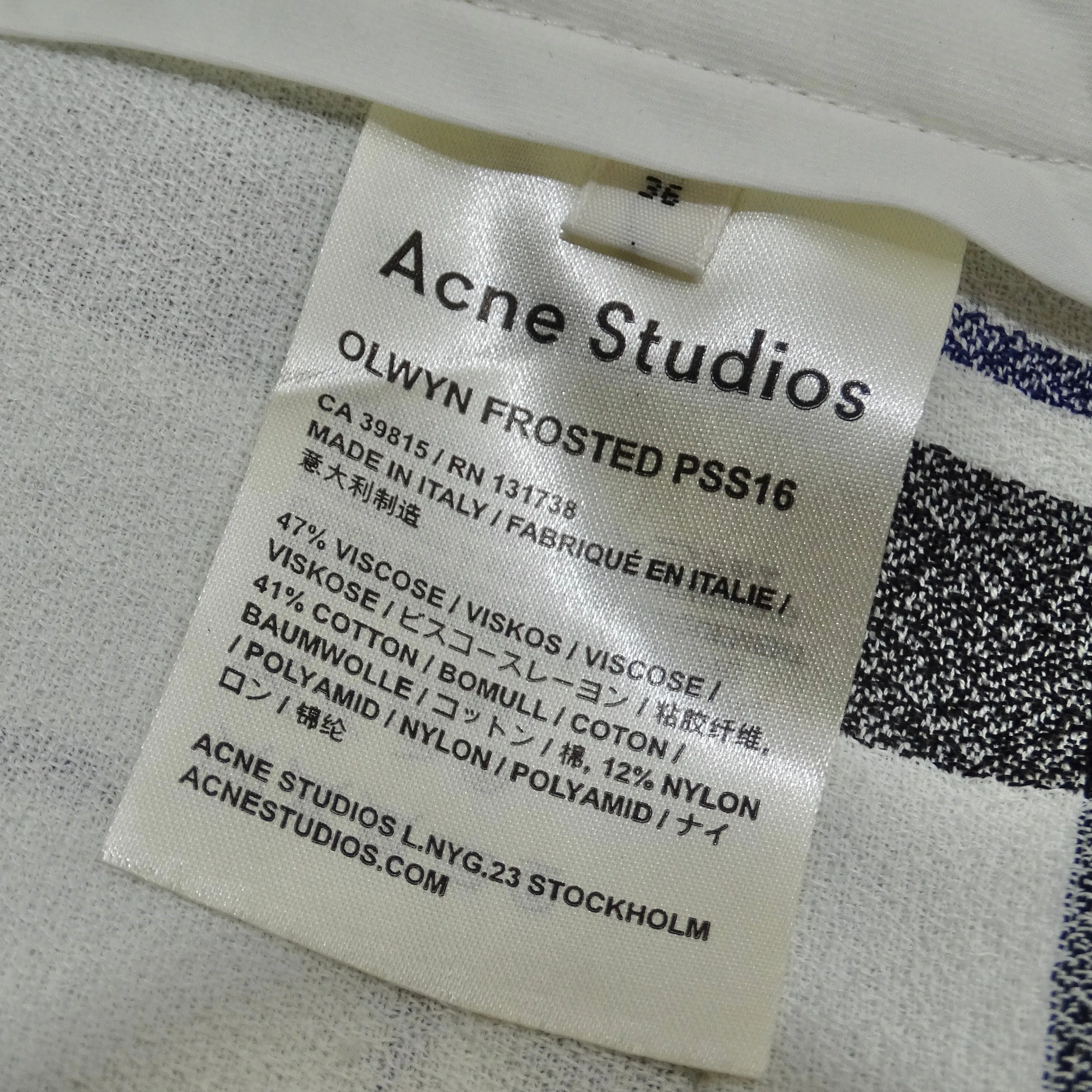 Acne Studios Plaid Trousers