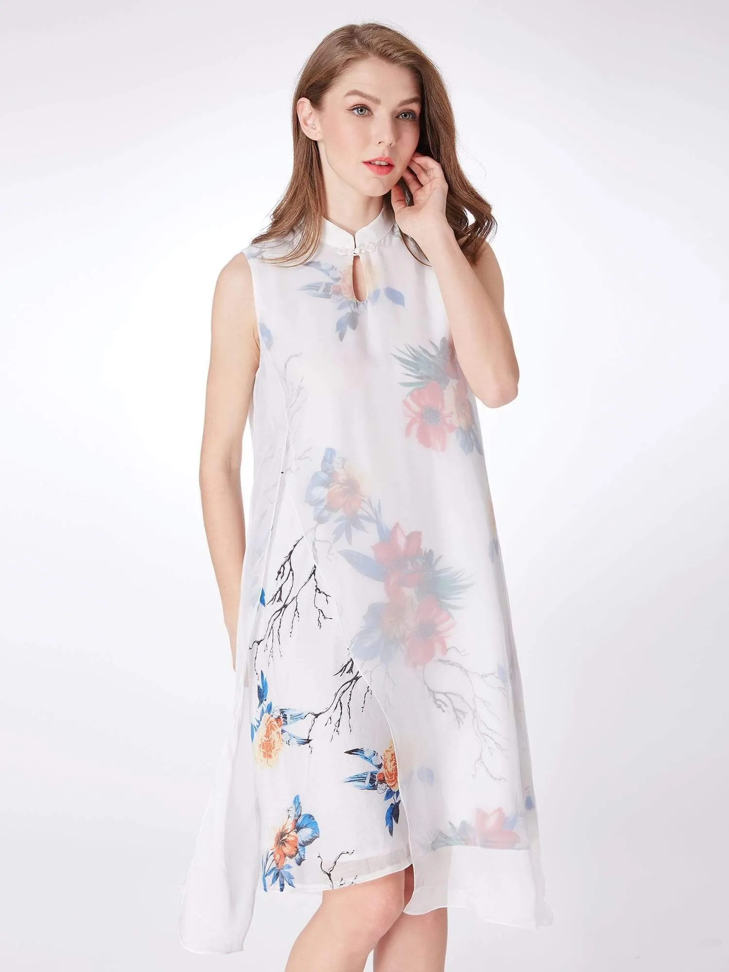 Alisa Pan Floral Print Short Shift Dress