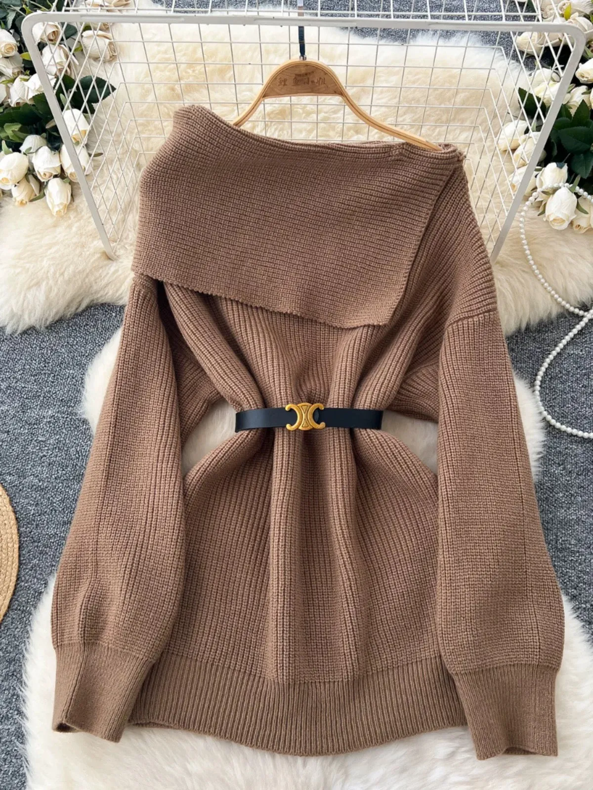 Amira Woolen Sweater with Belt