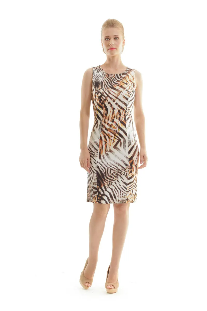 Animal Print Sleeveless Dress by Conquista Fashion