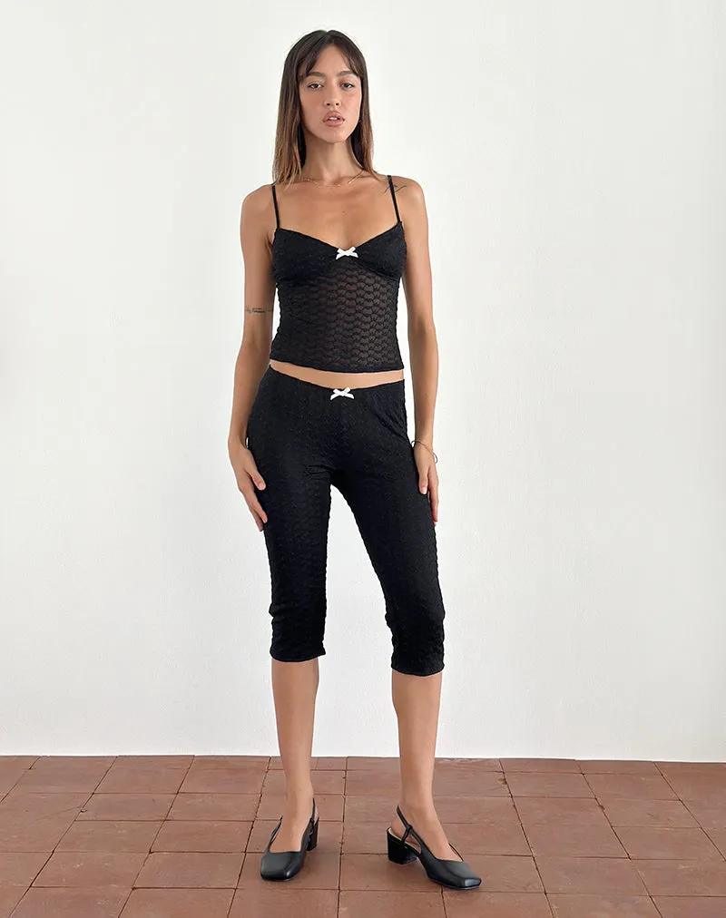 Asih Capri Trousers in Black Heart Lace