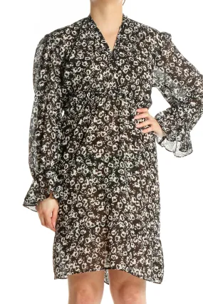 Black Day Floral Fit & Flare Dress