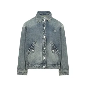 Blue Denim Diamante Embellished Jacket