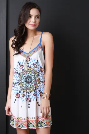 Boho Tribal Sleeveless Shift Dress