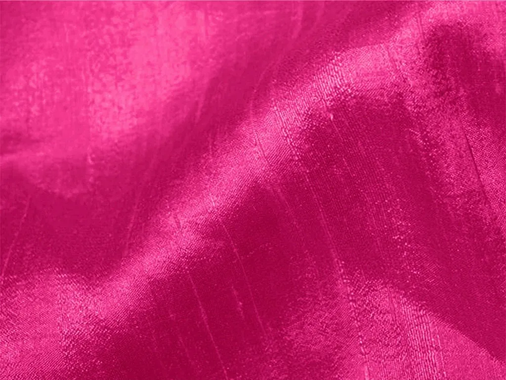 Bright Pink Plain Bangalore Raw Silk Fabric