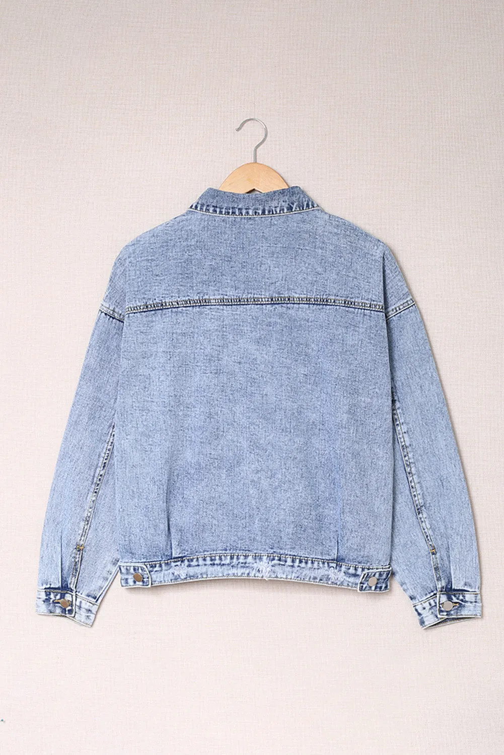 Buttoned Denim Jacket with Pocket