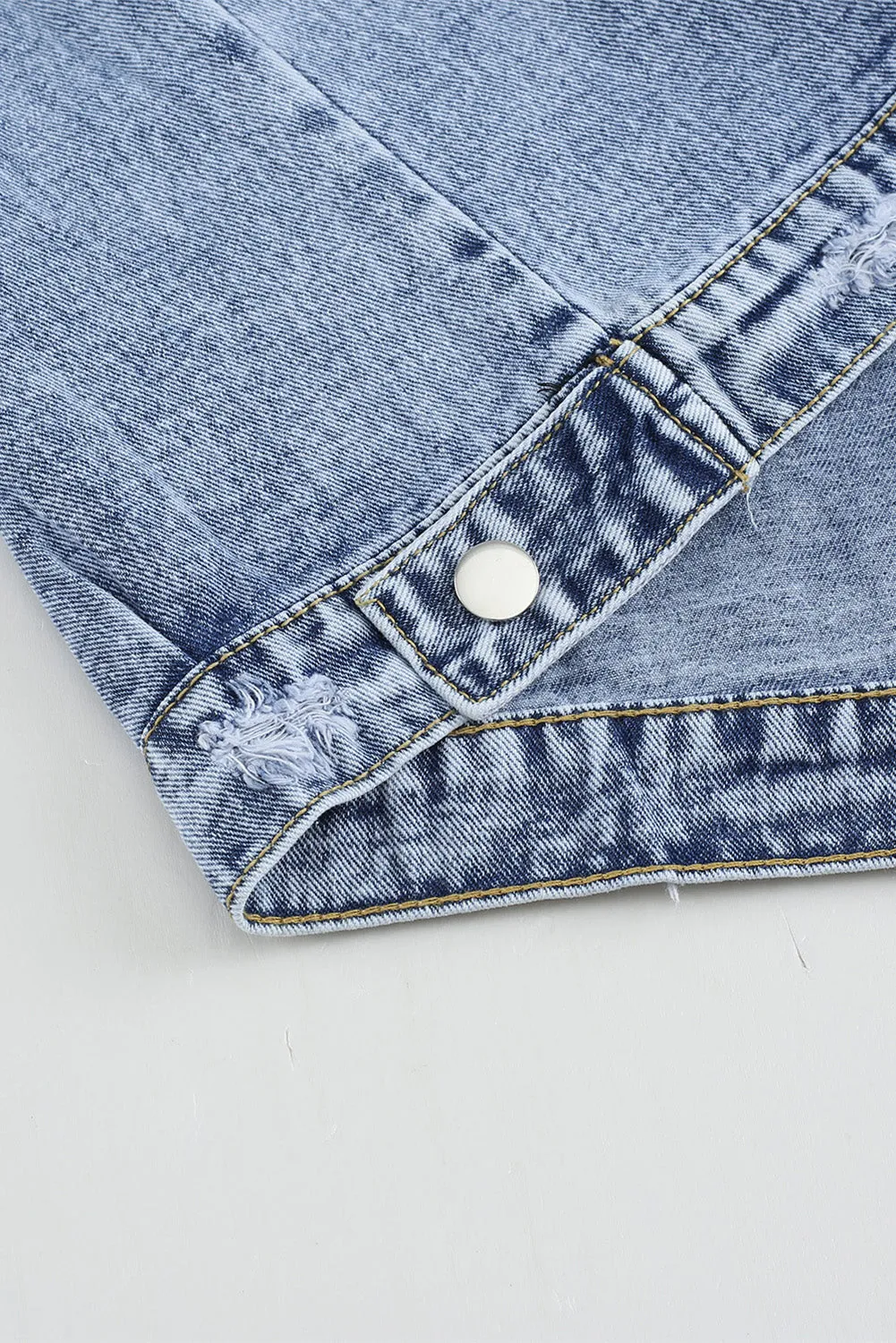 Buttoned Denim Jacket with Pocket