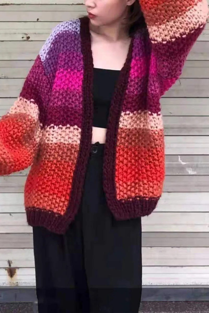 CF0130 Rainbow Color Cardigan