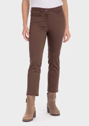 Cotton Capri Trousers - Brown Chestnut