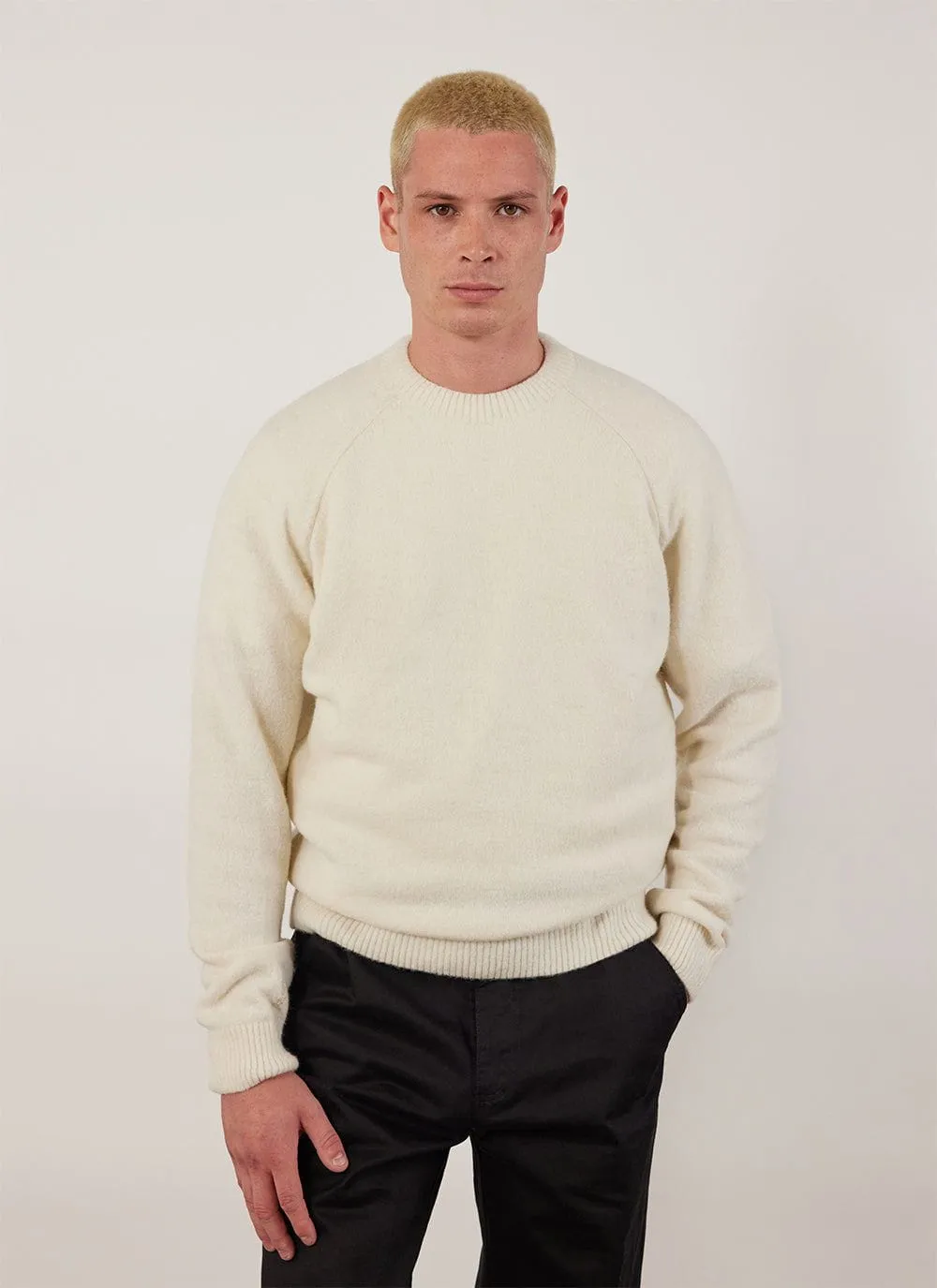 Crew Neck Jumper | Alpaca Wool | Ecru