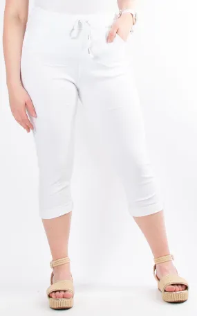 Crinkle Magic Capri | White