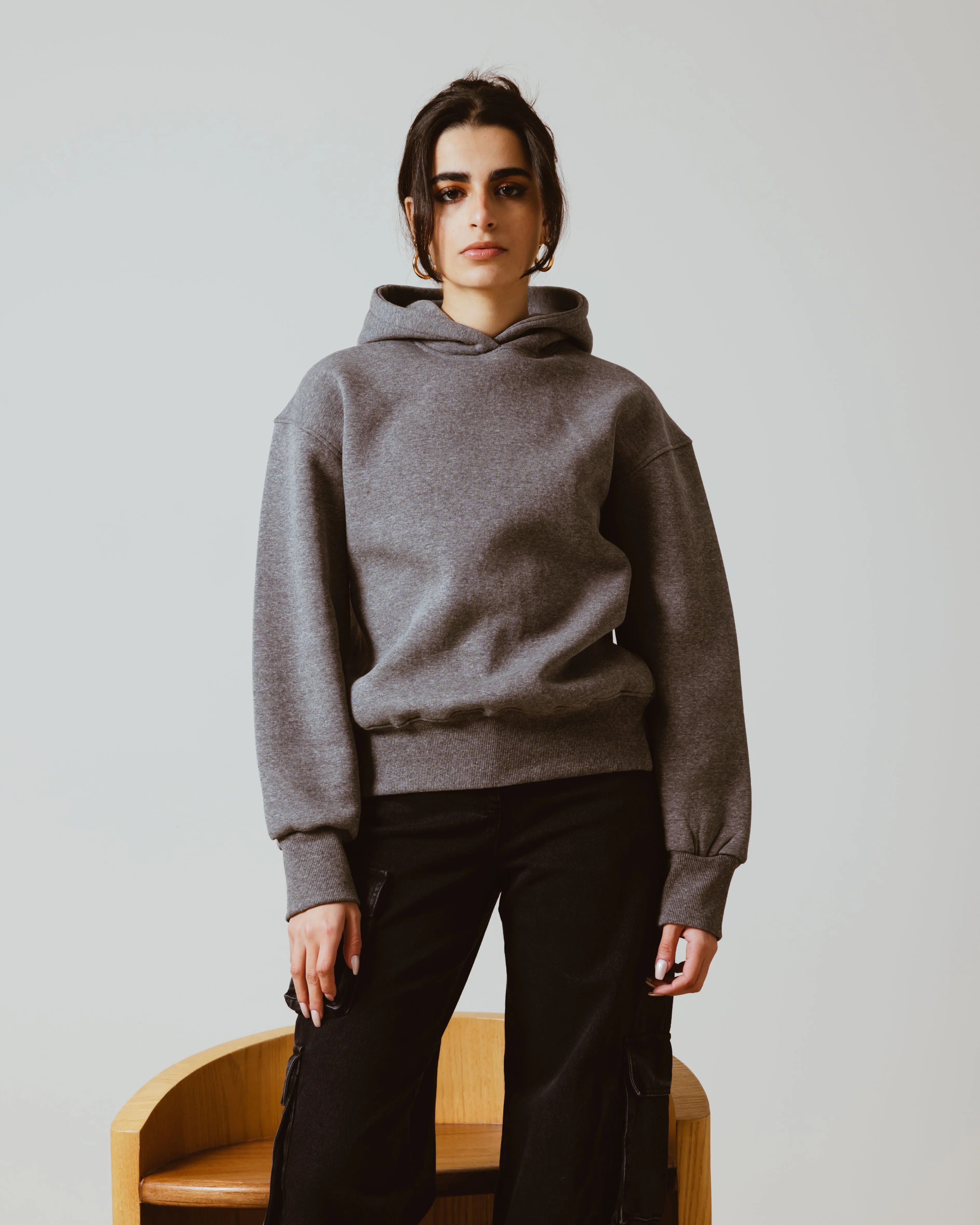 CROPPED HOODIE GREY