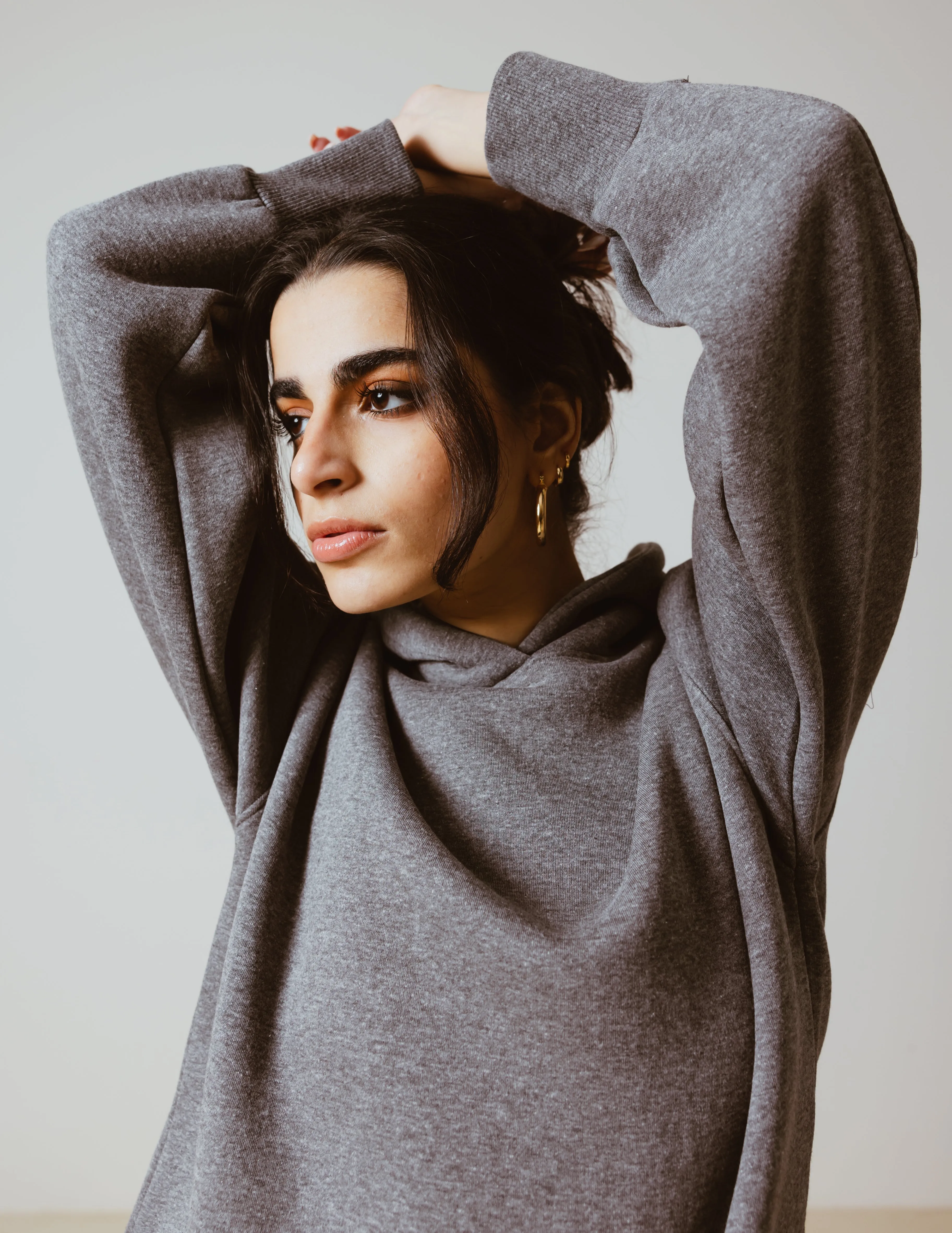 CROPPED HOODIE GREY