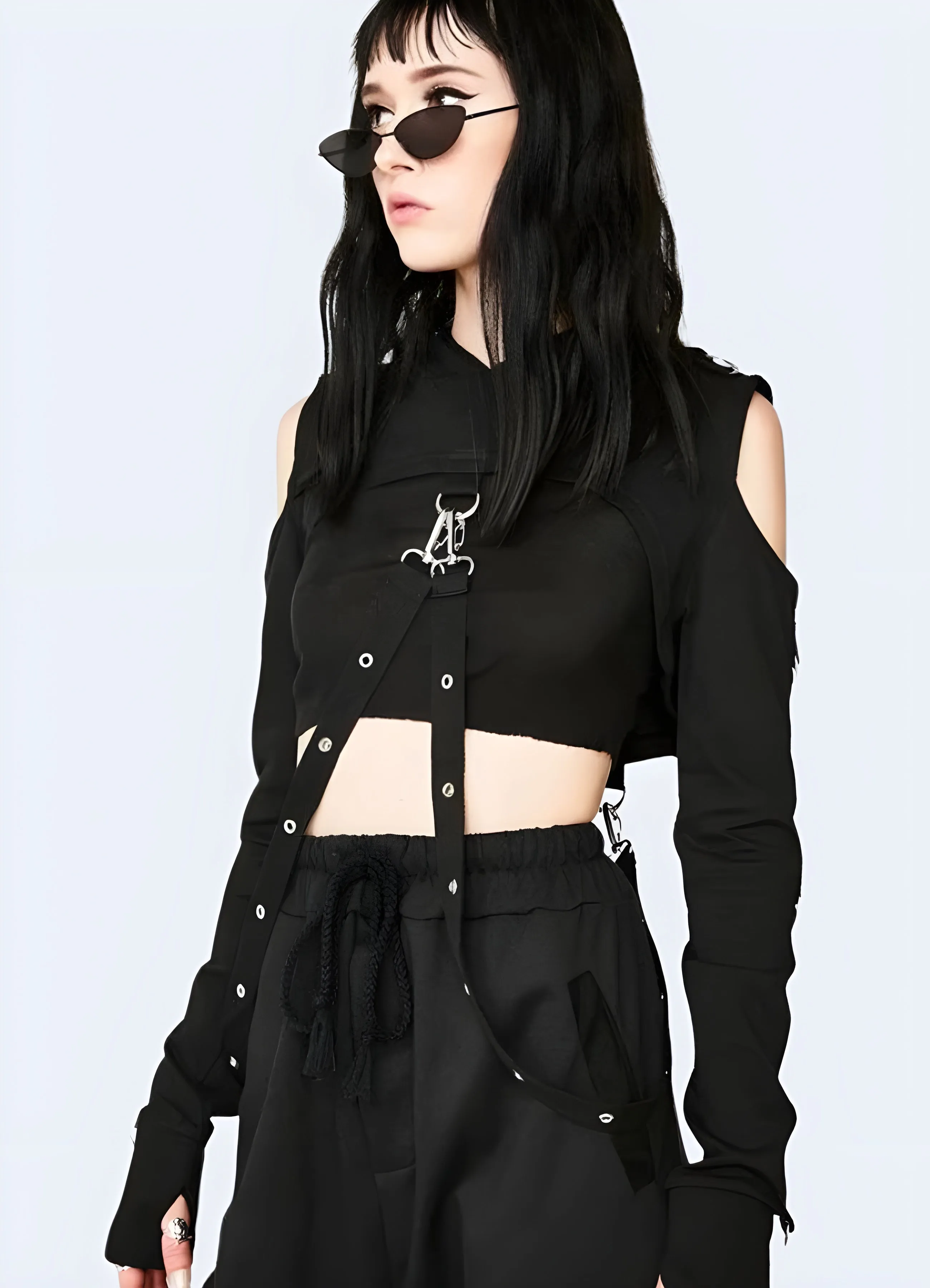 Cropped Techwear Hoodie