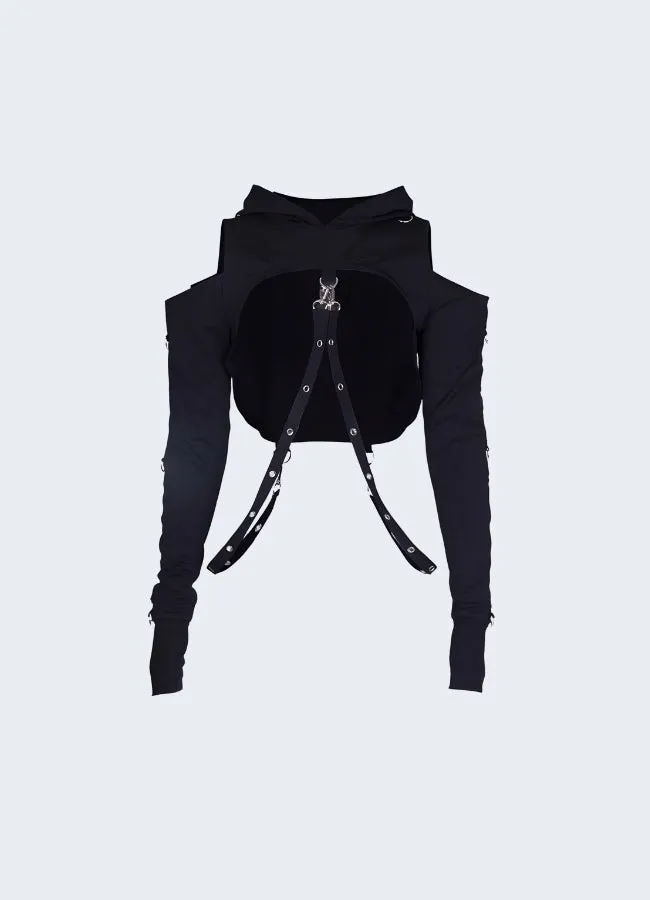 Cropped Techwear Hoodie