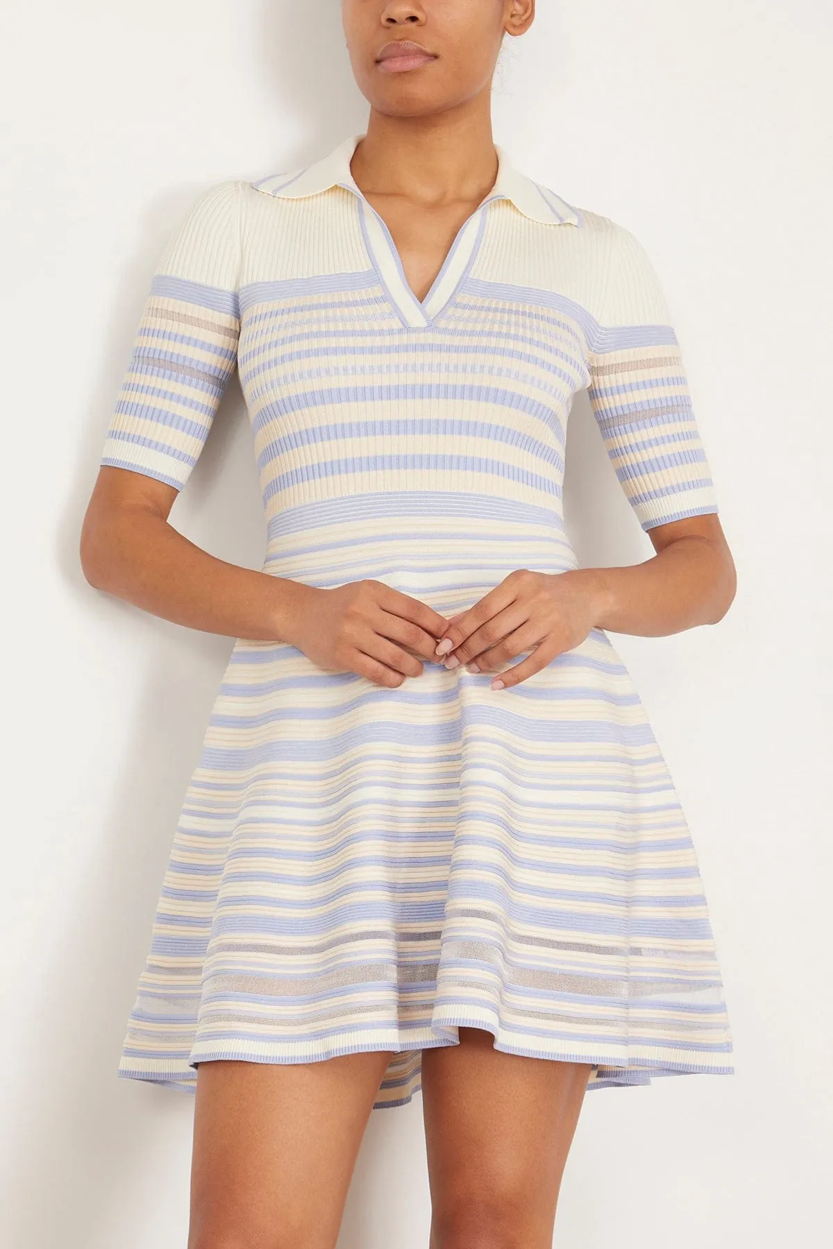 Dessie Mini Dress in French Blue Stripes