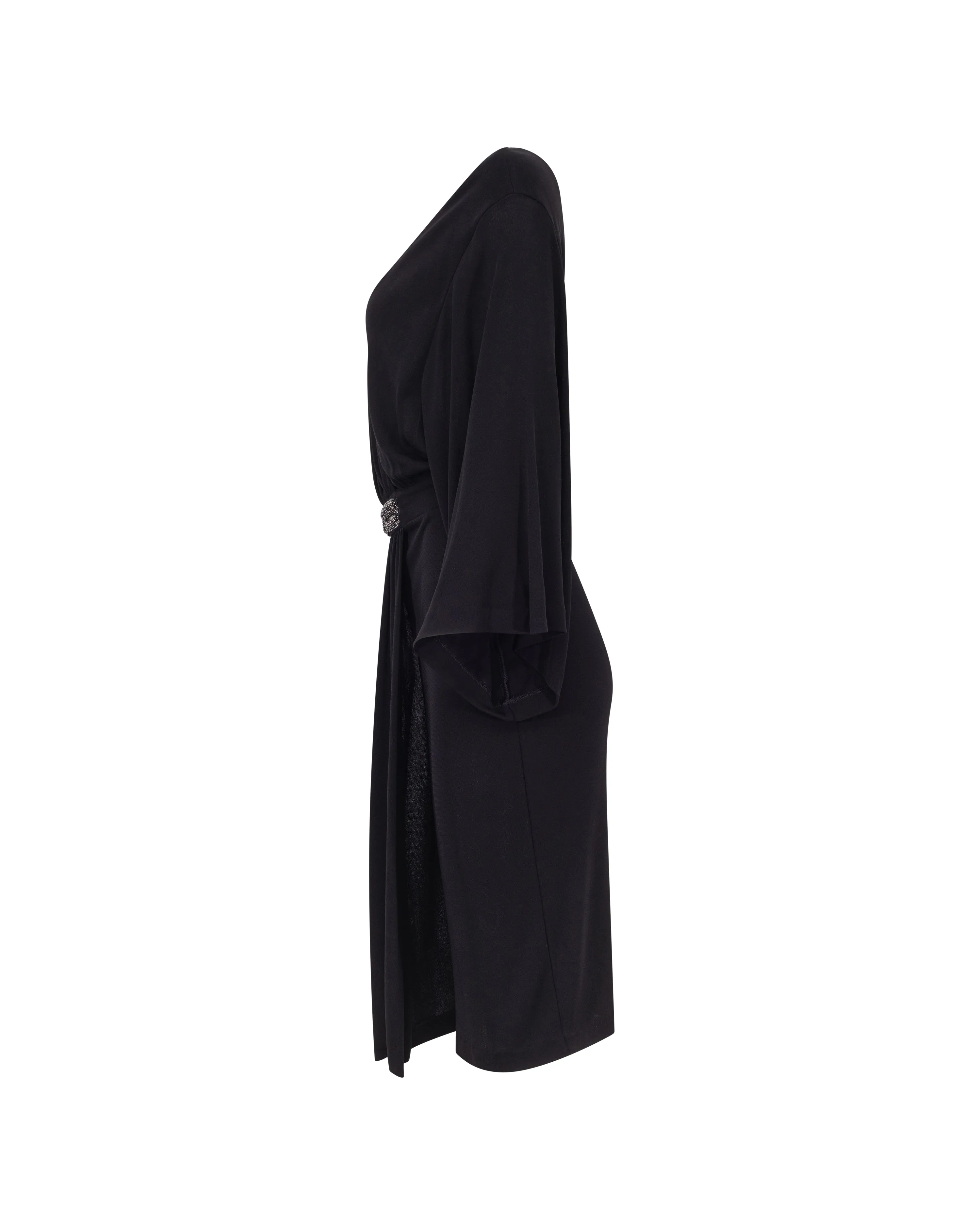 ETRO New Women's Black Silk Flare Dress