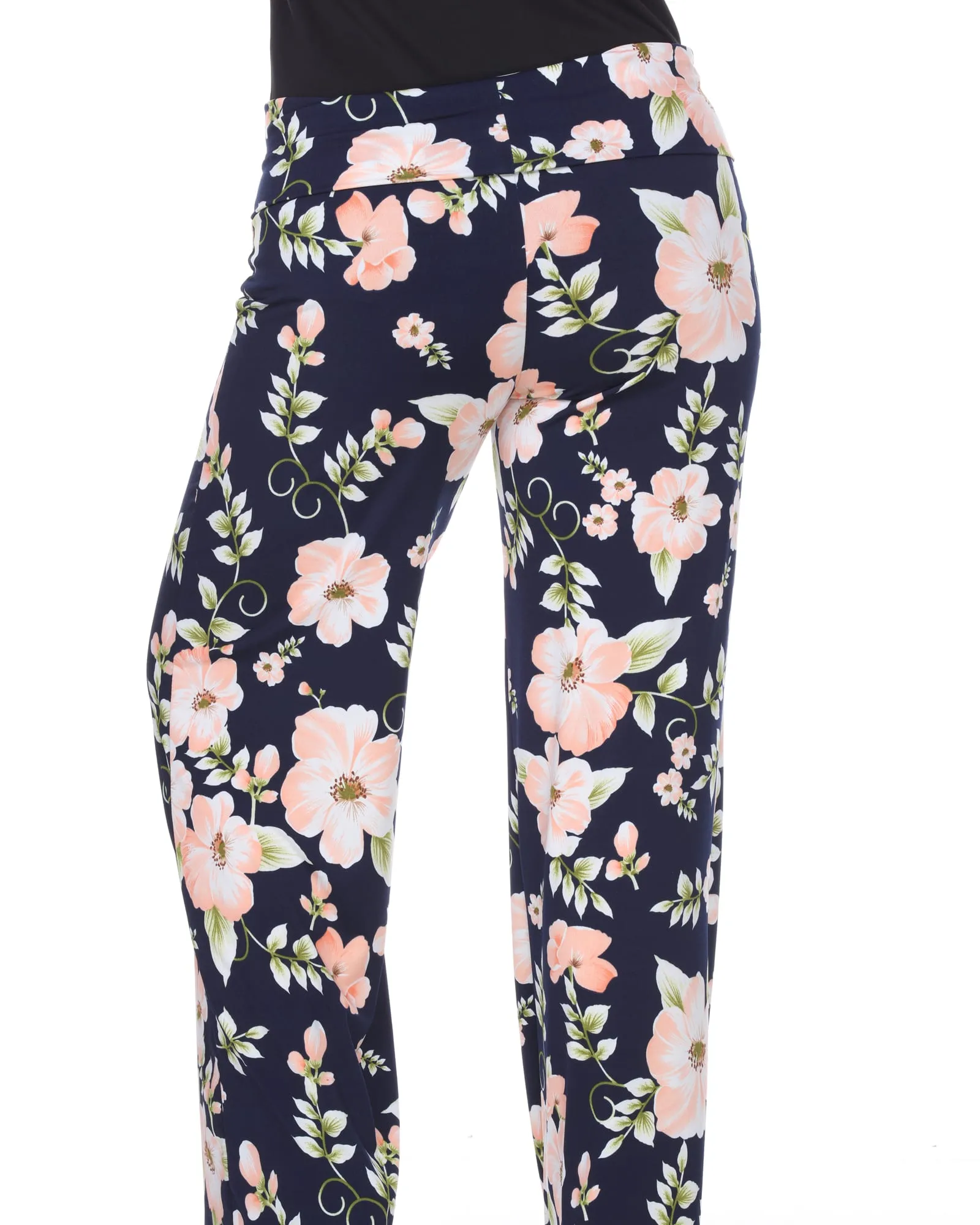 Floral Print  Palazzo Pants | Peach Flower