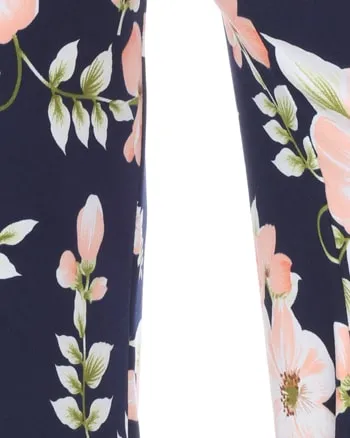 Floral Print  Palazzo Pants | Peach Flower