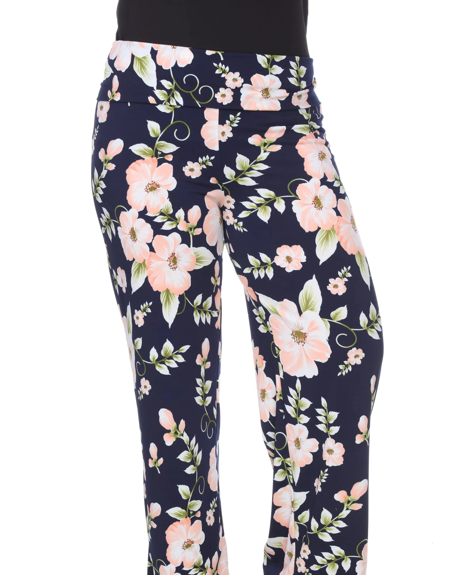 Floral Print  Palazzo Pants | Peach Flower