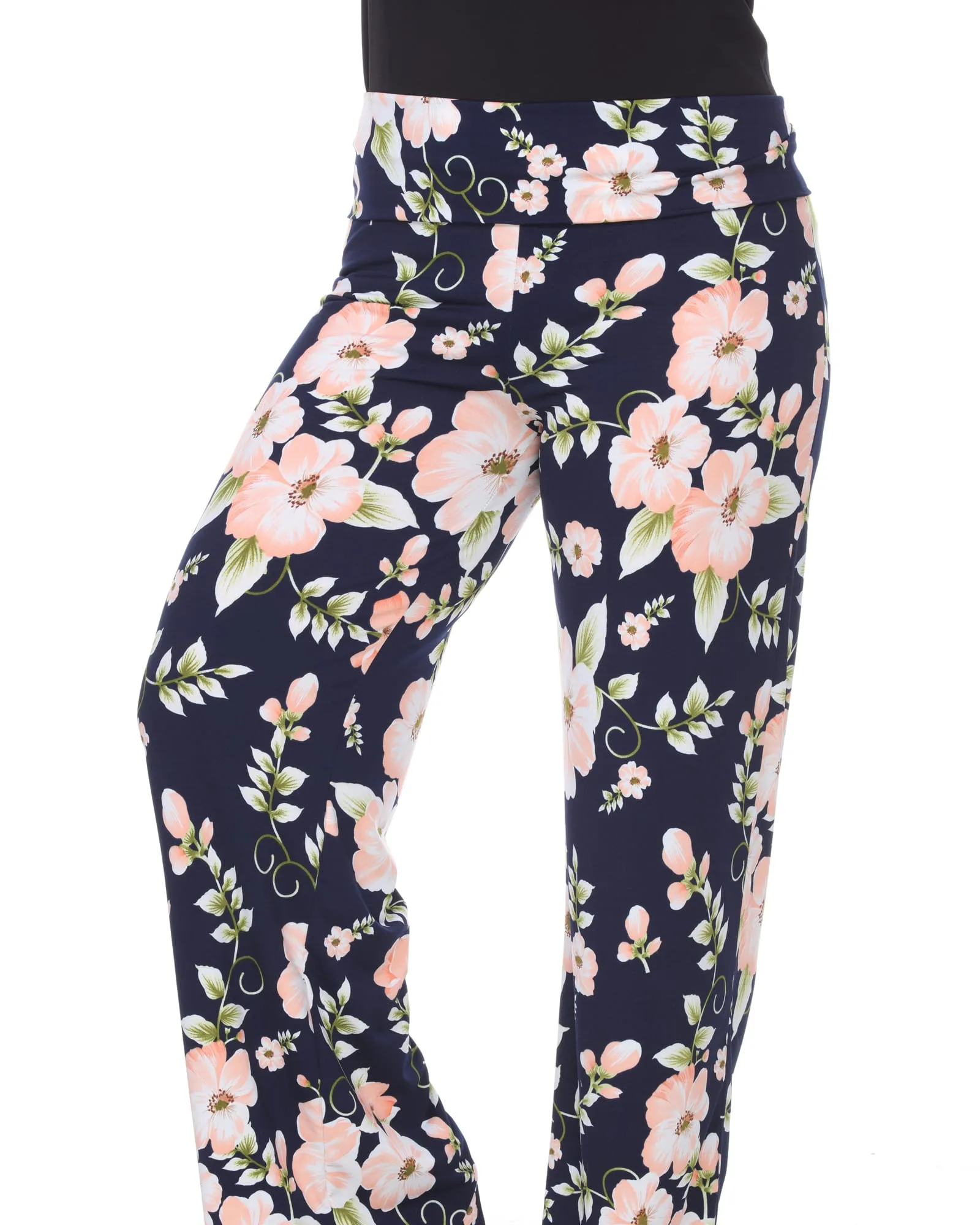 Floral Print  Palazzo Pants | Peach Flower