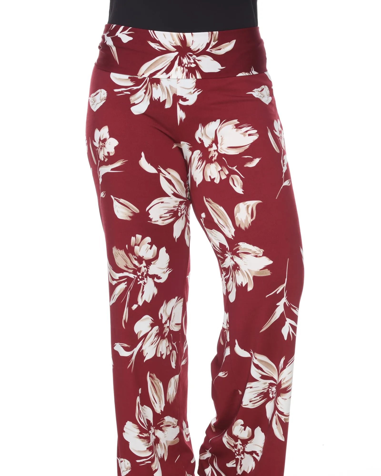 Flower Print  Palazzo Pants | Red