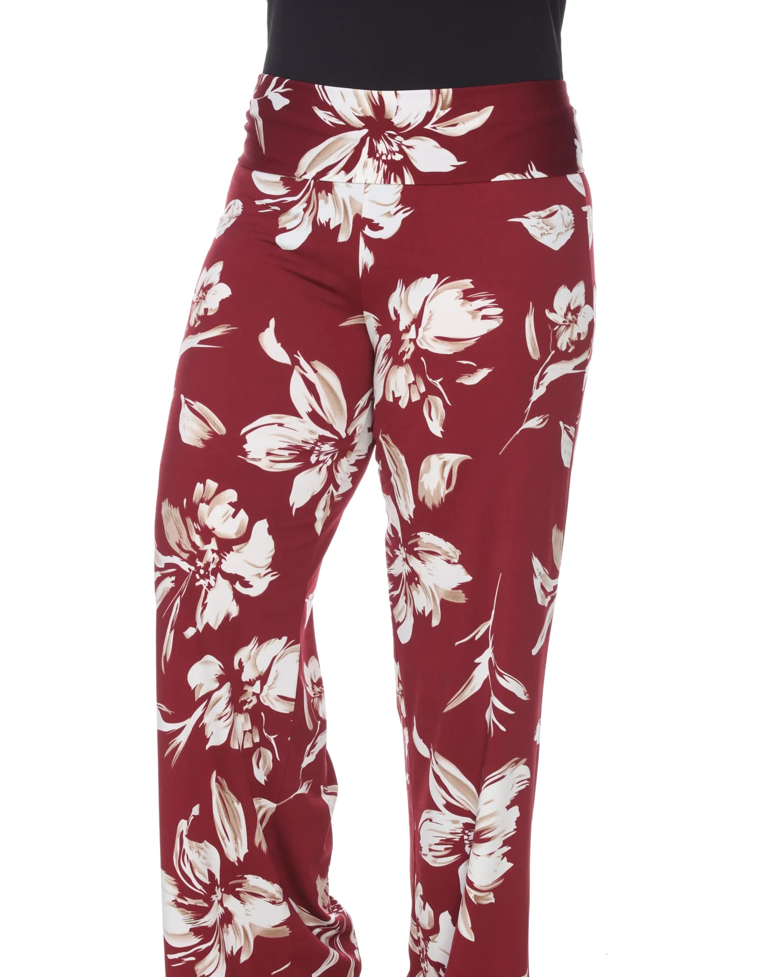 Flower Print  Palazzo Pants | Red