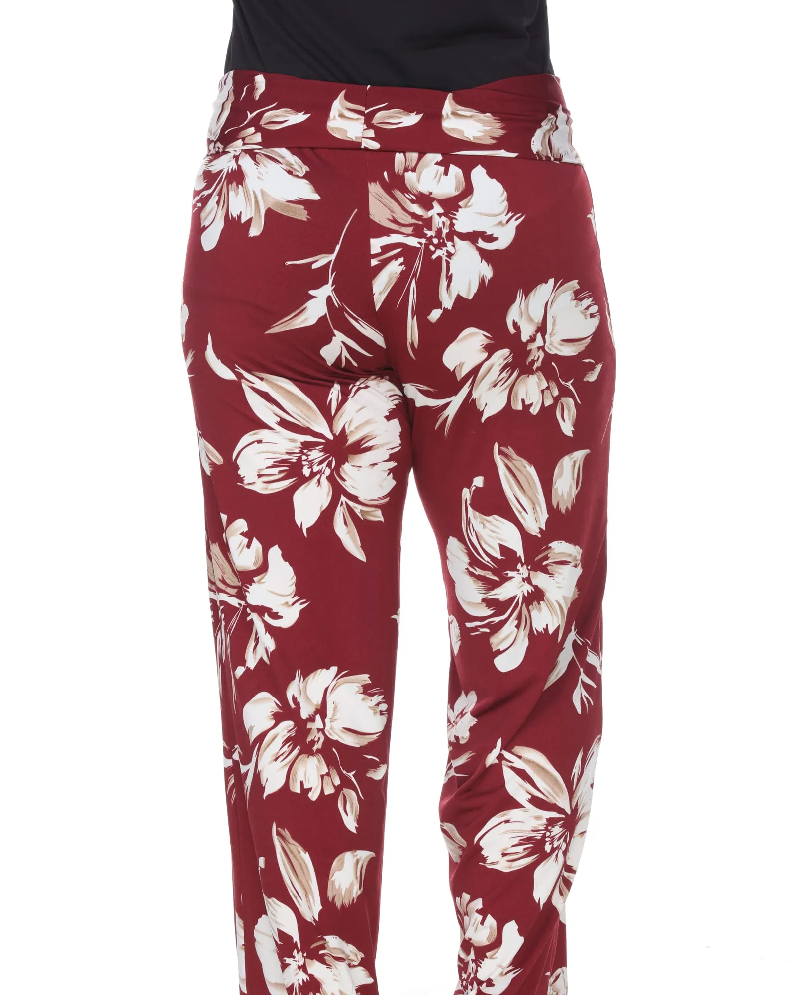 Flower Print  Palazzo Pants | Red