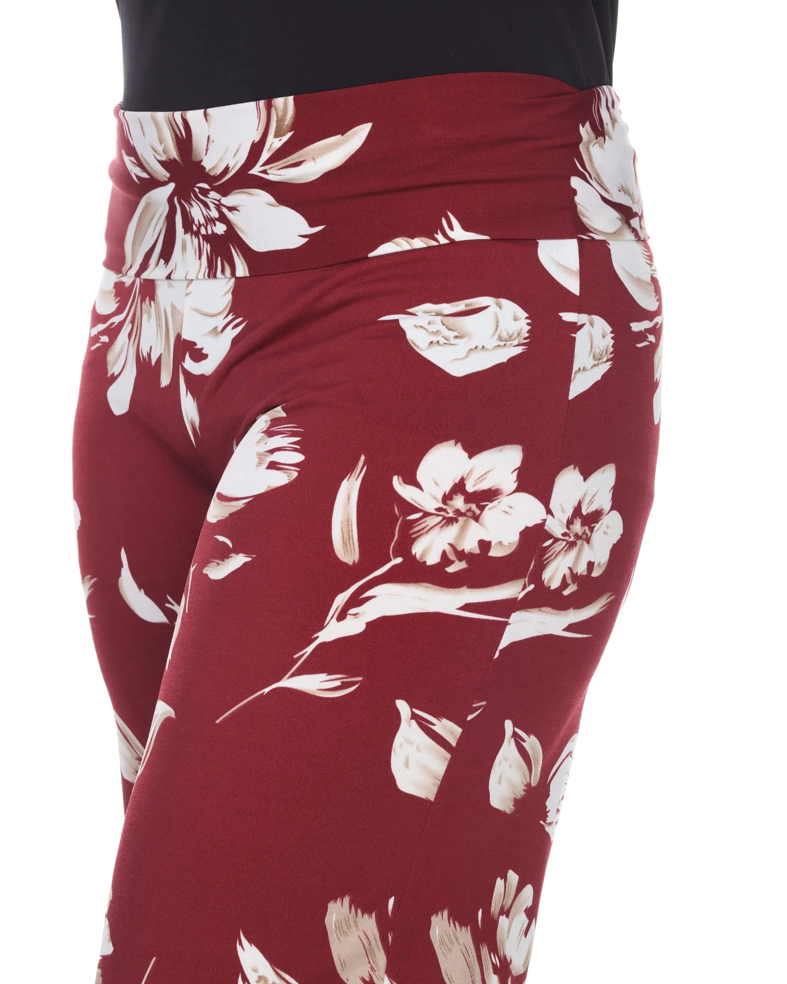 Flower Print  Palazzo Pants | Red