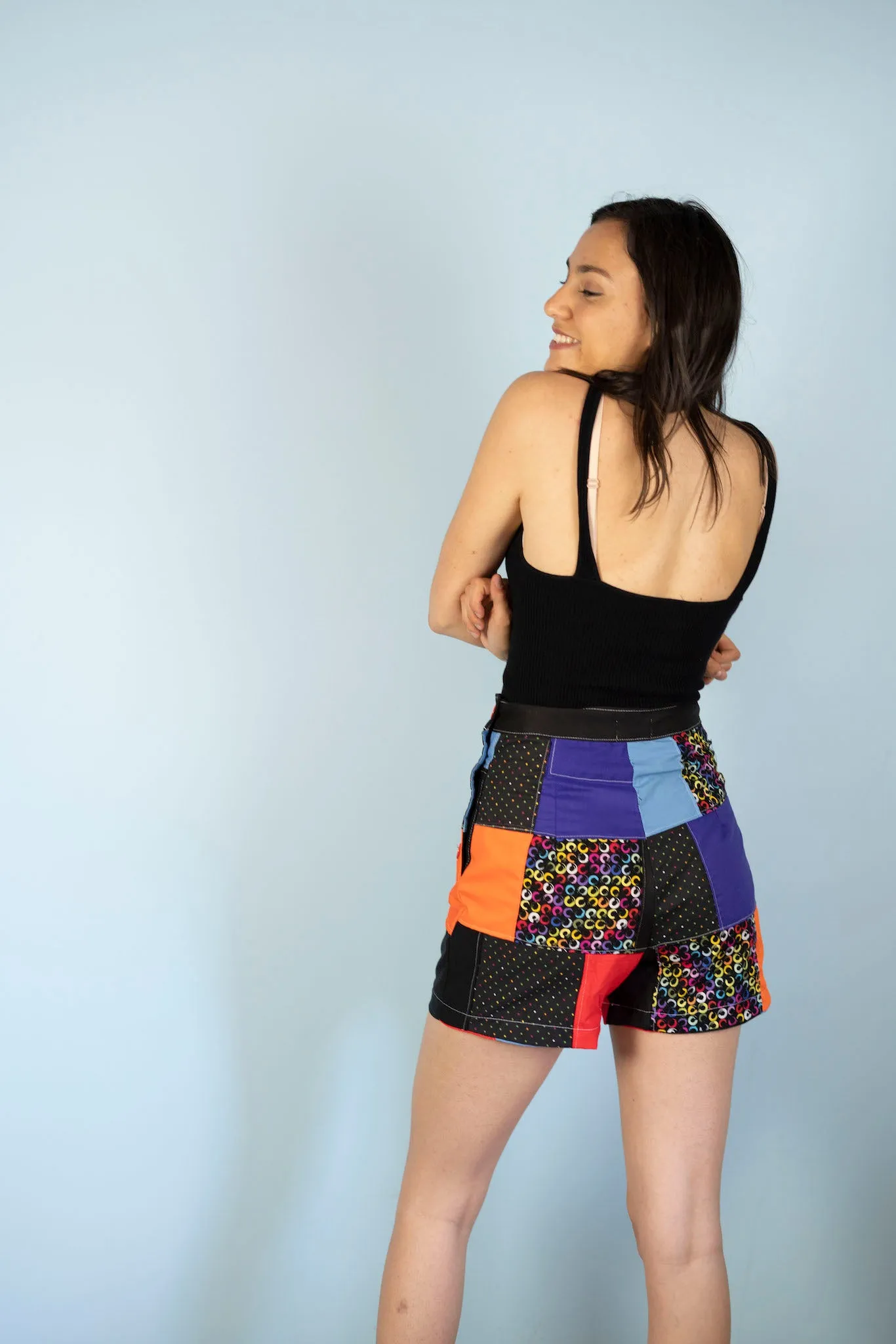 Forgotten Saints LA "Pump it Up" High Waisted Patchwork Shorts