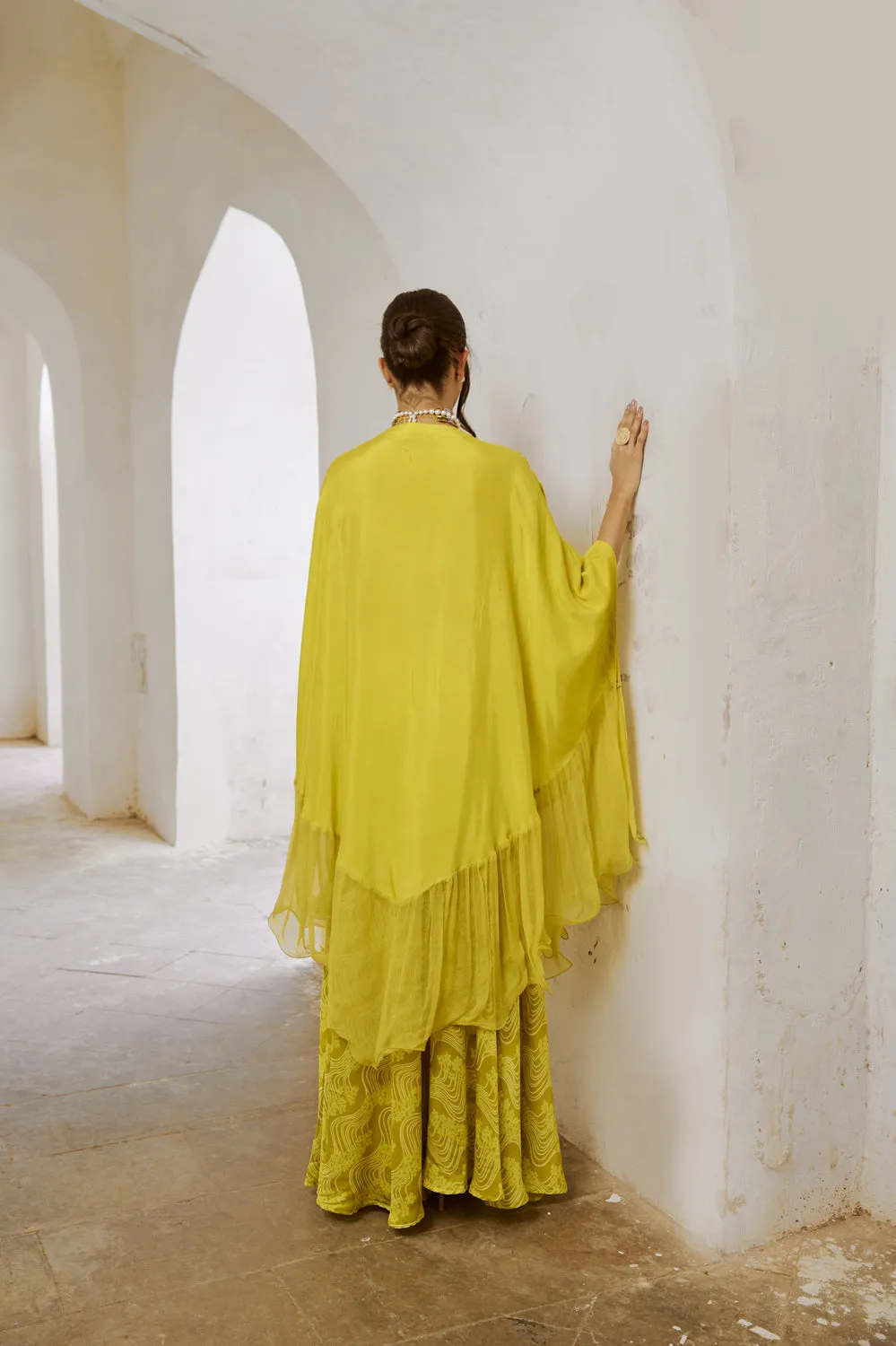 Frill Kaftan With Wide legged Palazzo.