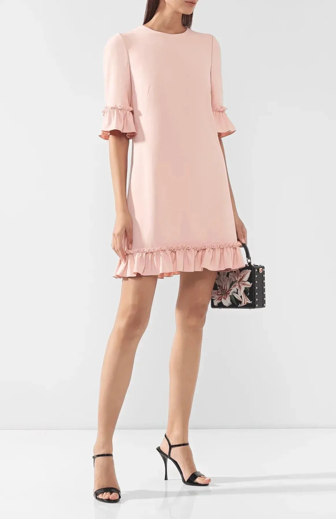 Frill-Trim Shift Dress