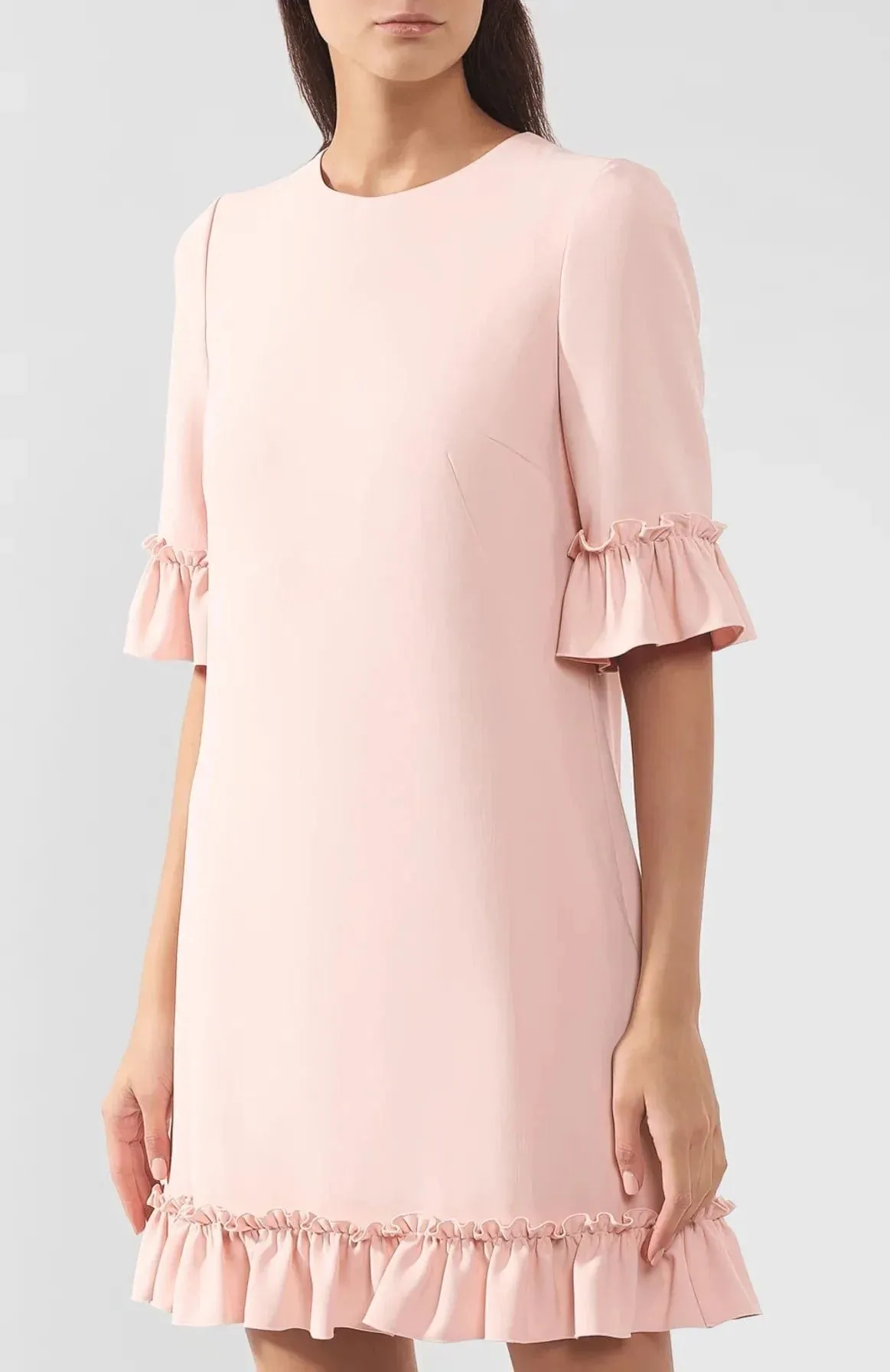 Frill-Trim Shift Dress