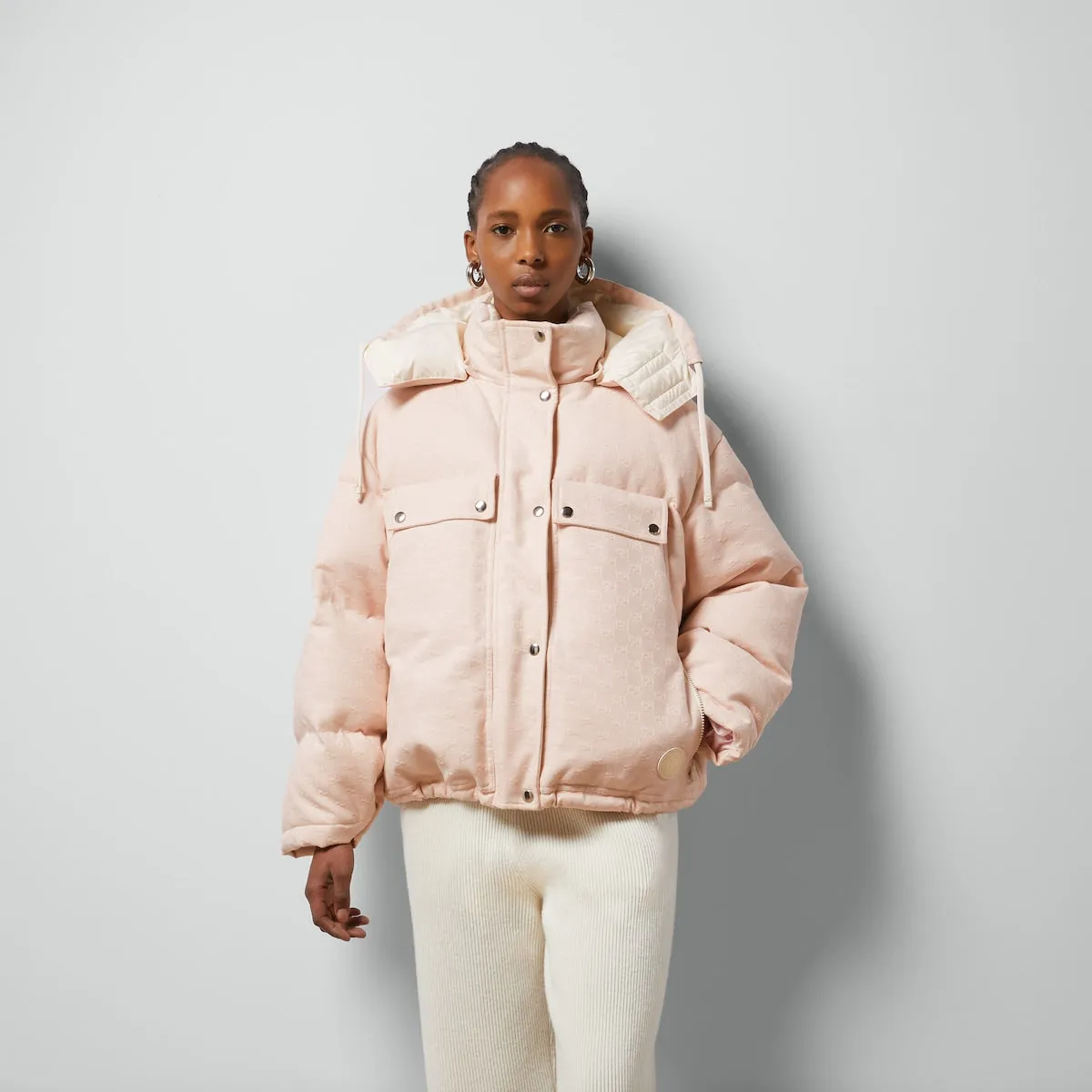 GG cotton canvas puffer jacket