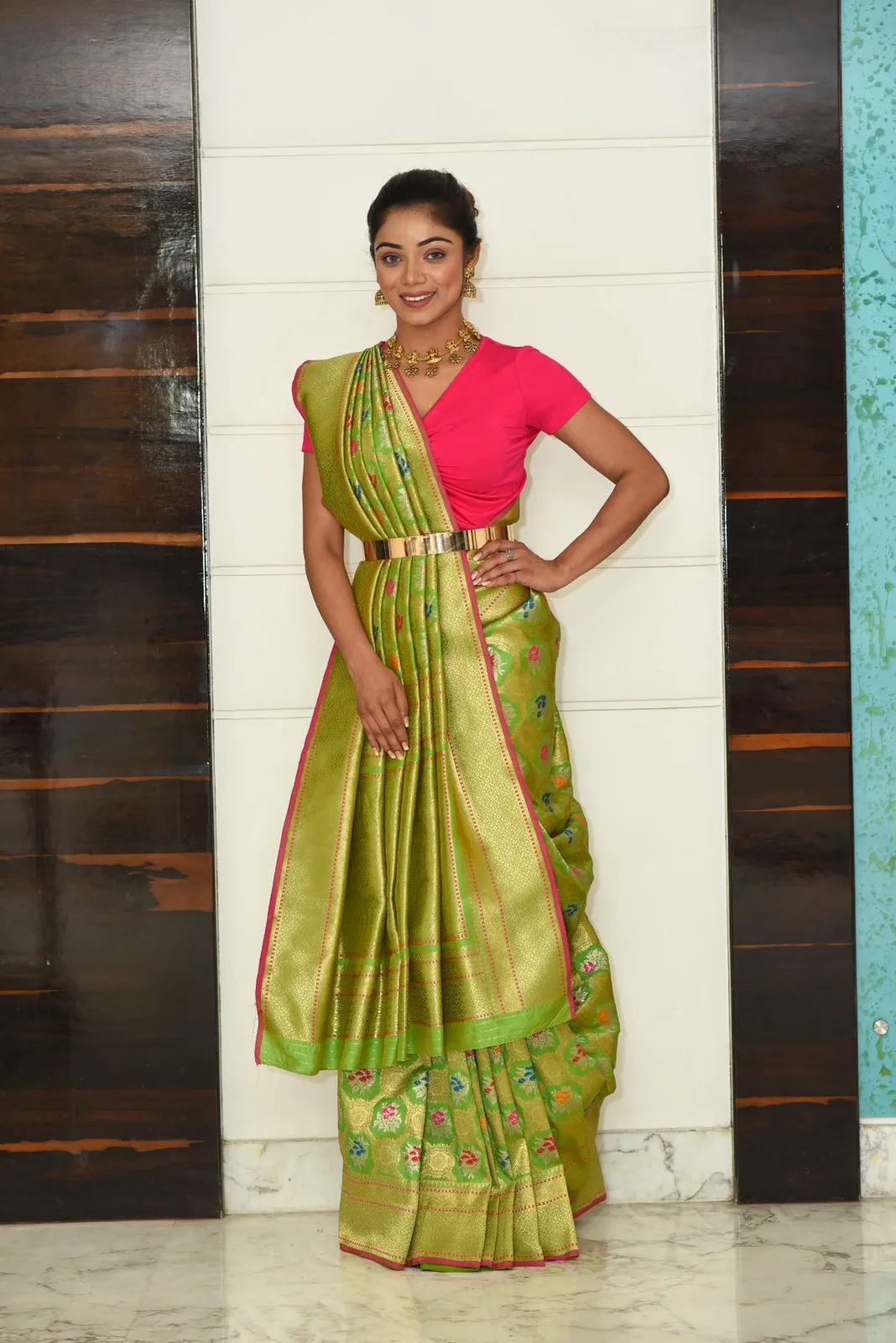 Green banarasi saree