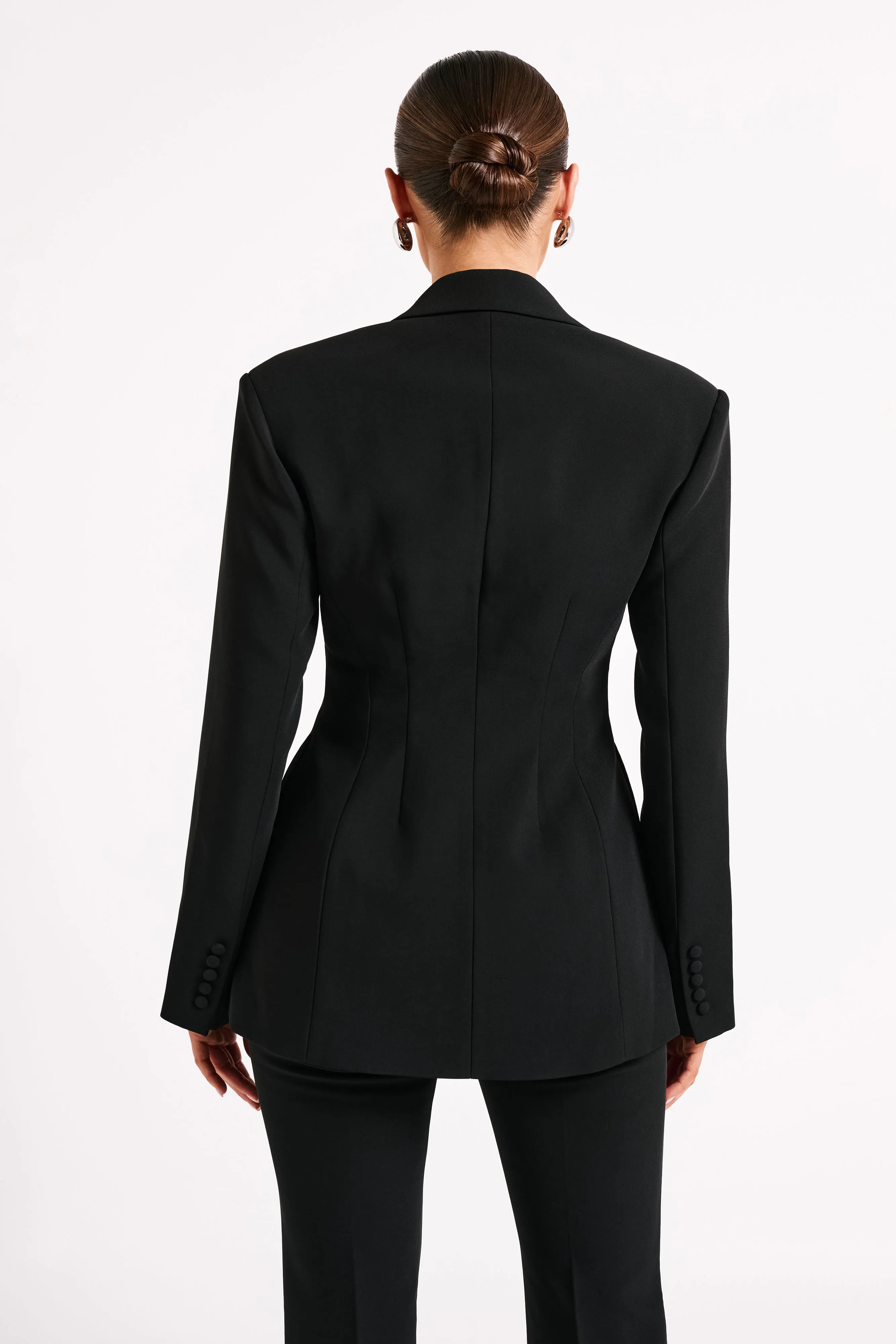 Greer Hourglass Suiting Blazer - Black