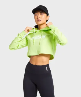 Gymshark Training Cropped Hoodie - Lime