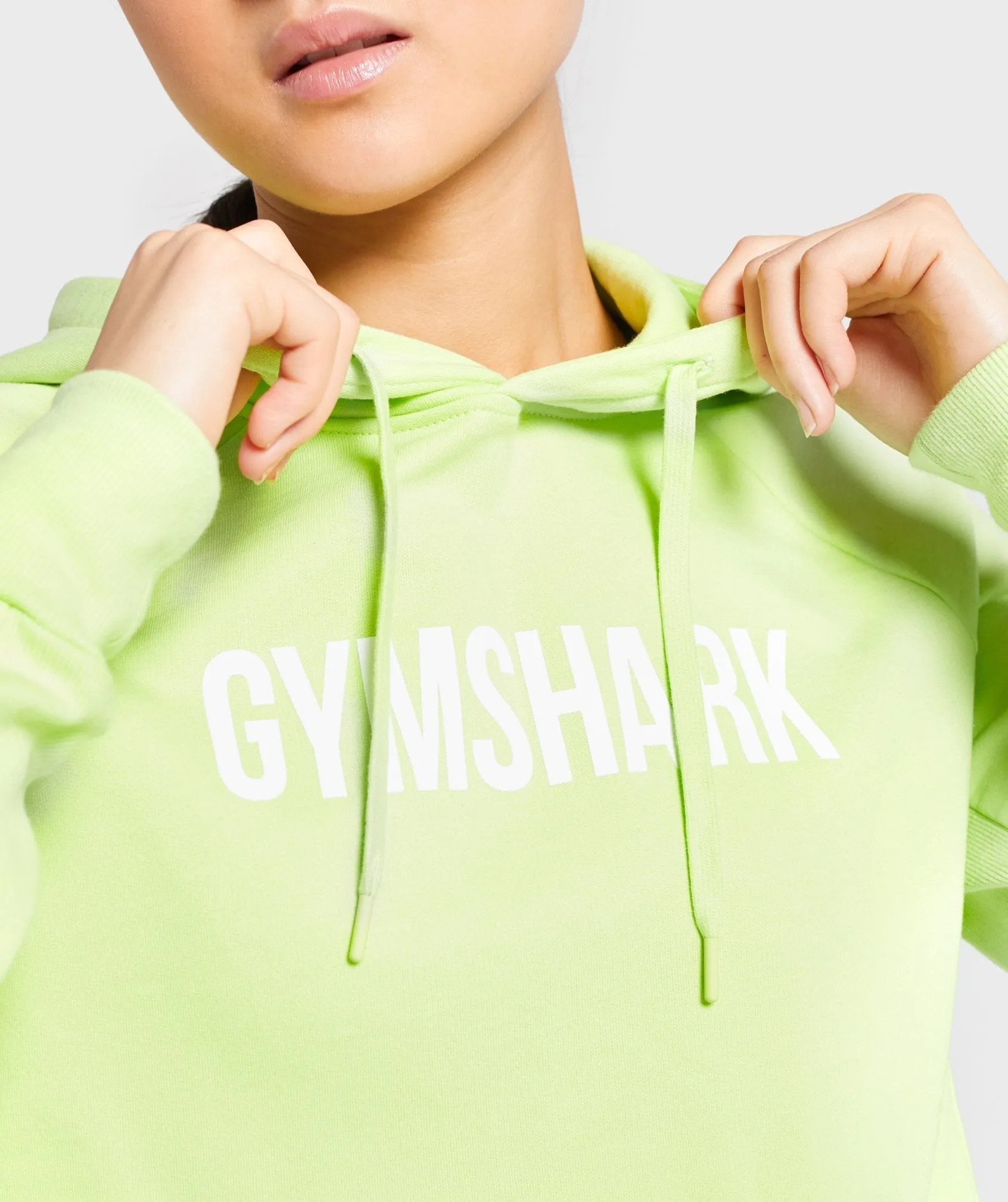 Gymshark Training Cropped Hoodie - Lime