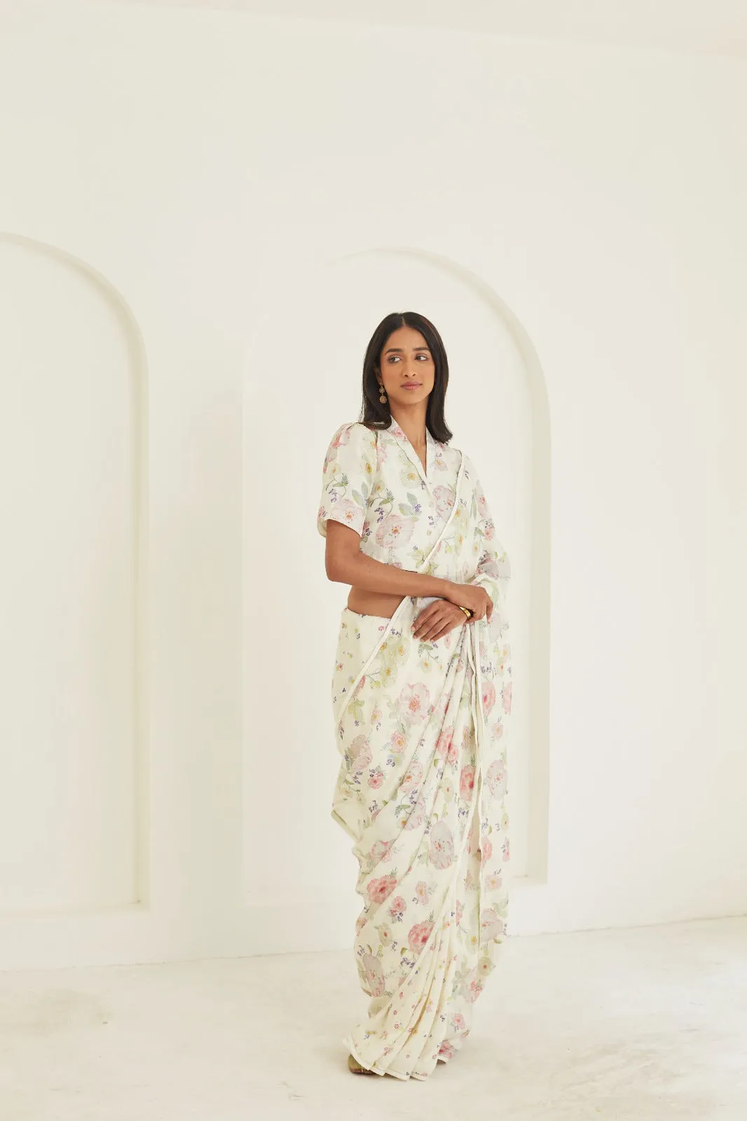 Harmony Ivory Mulberry Silk Saree