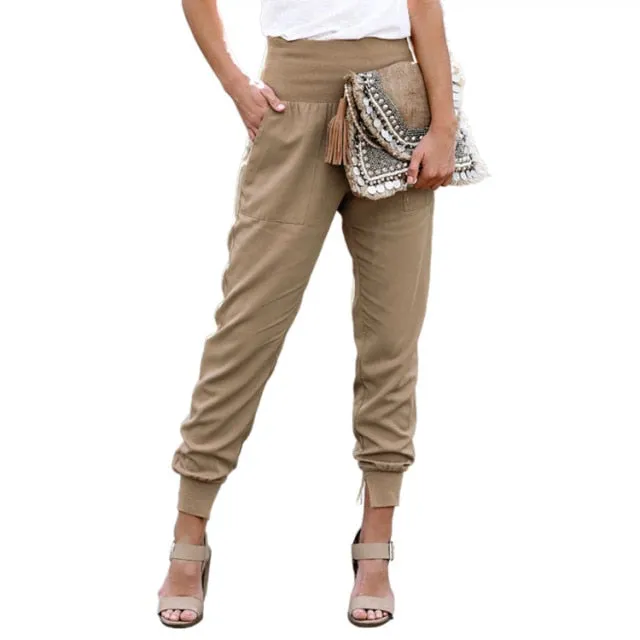 High Waist Capri With Split Hem Trousers