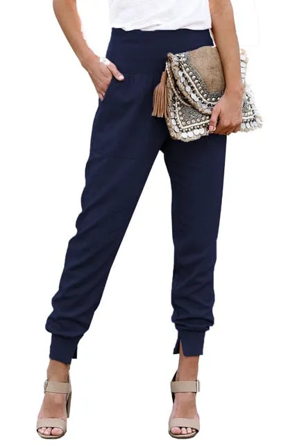 High Waist Capri With Split Hem Trousers