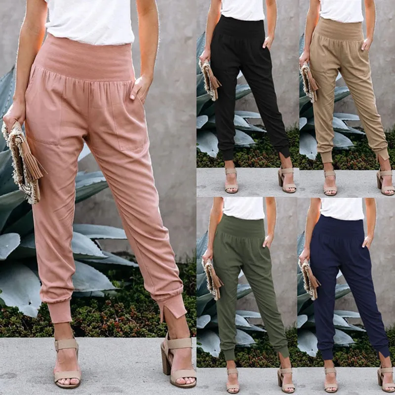 High Waist Capri With Split Hem Trousers