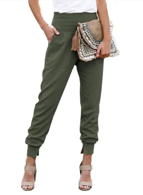 High Waist Capri With Split Hem Trousers