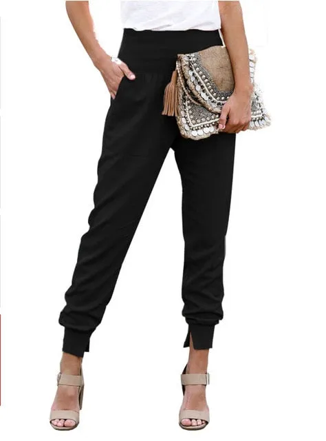 High Waist Capri With Split Hem Trousers