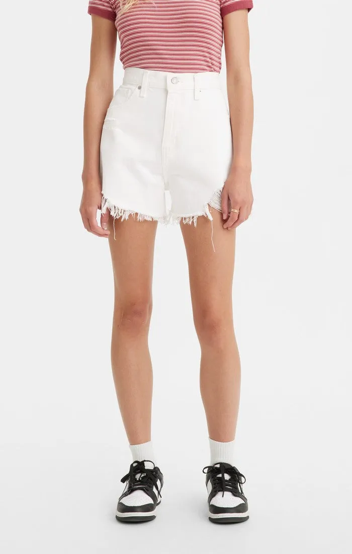 High Waisted Mom Shorts - Cumulus