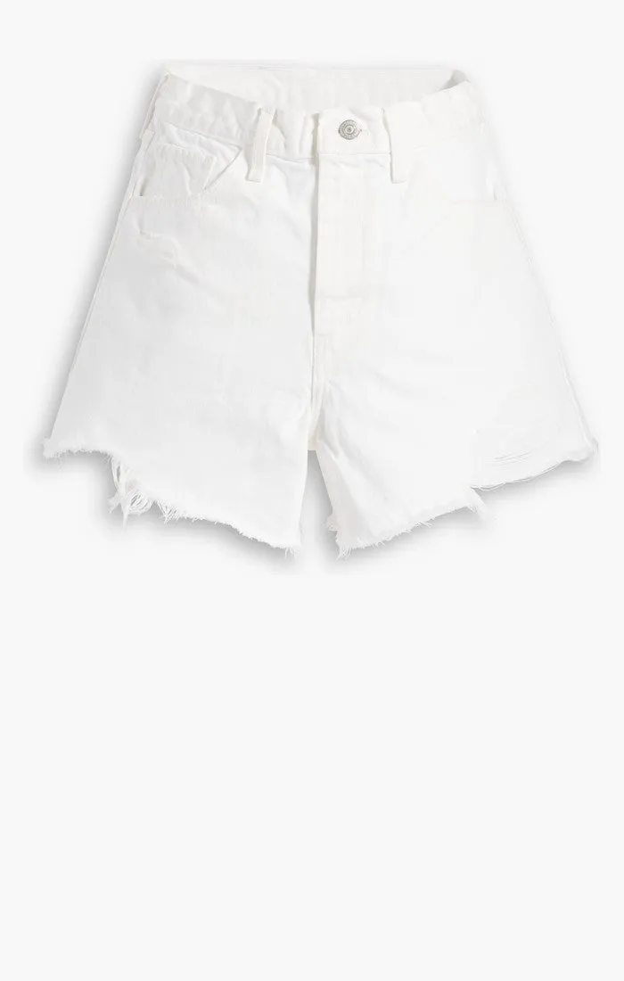 High Waisted Mom Shorts - Cumulus