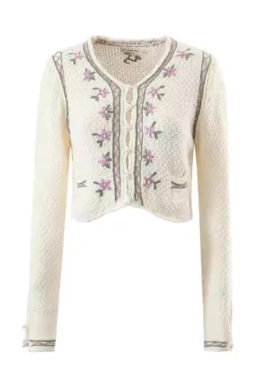 'Irene' Hand-Knitted Embroidered Long Sleeves Cardigan