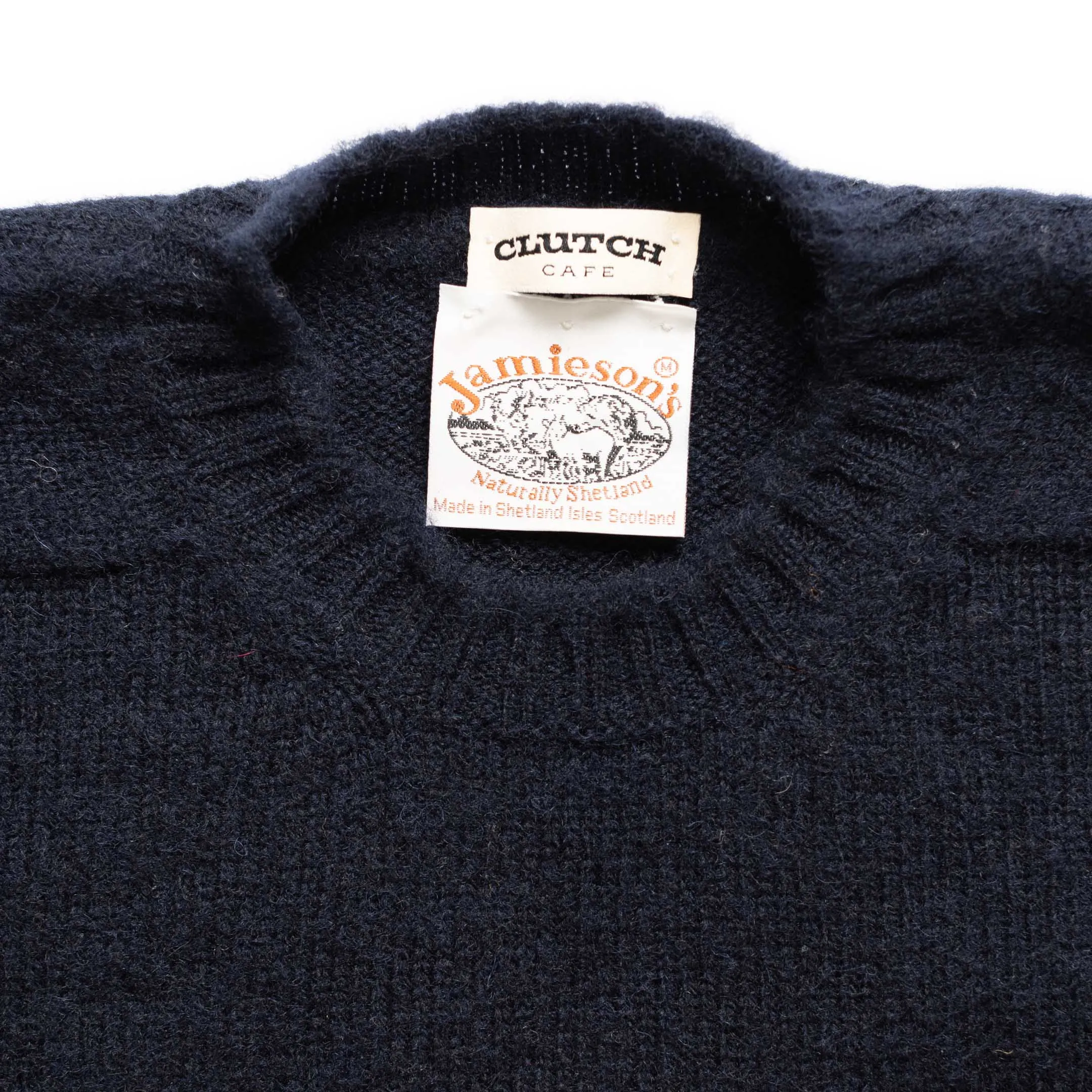 Jamieson's For Clutch Cafe Brushed Shetland Sweater Dark Navy