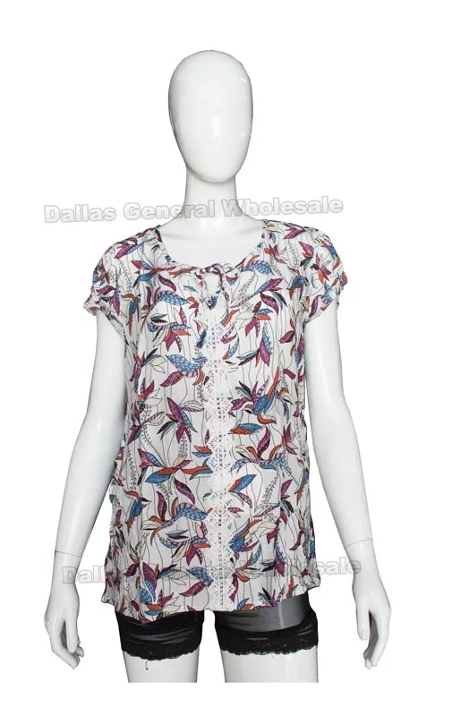 Ladies Casual Printed Blouses Wholesale